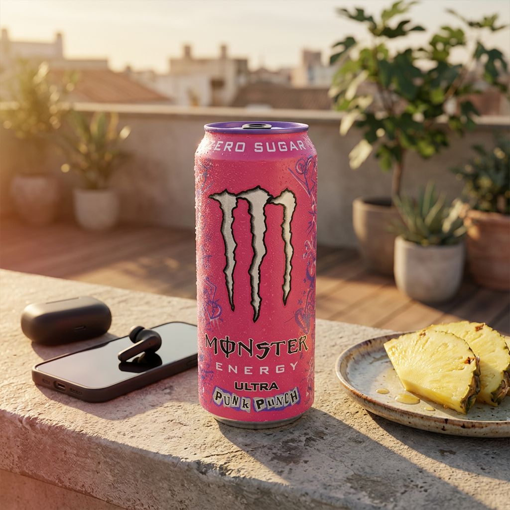 Monster Ultra Punk Punch 473ml, énergie zéro sucre saveur punch tropical, importé des USA, disponible sur My American Shop
