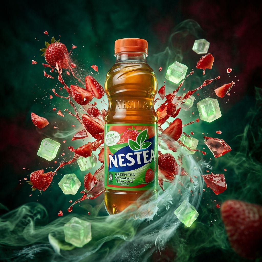Nestea Green Tea Fraise & Aloe Vera, thé glacé importé en canette, disponible sur My American Shop