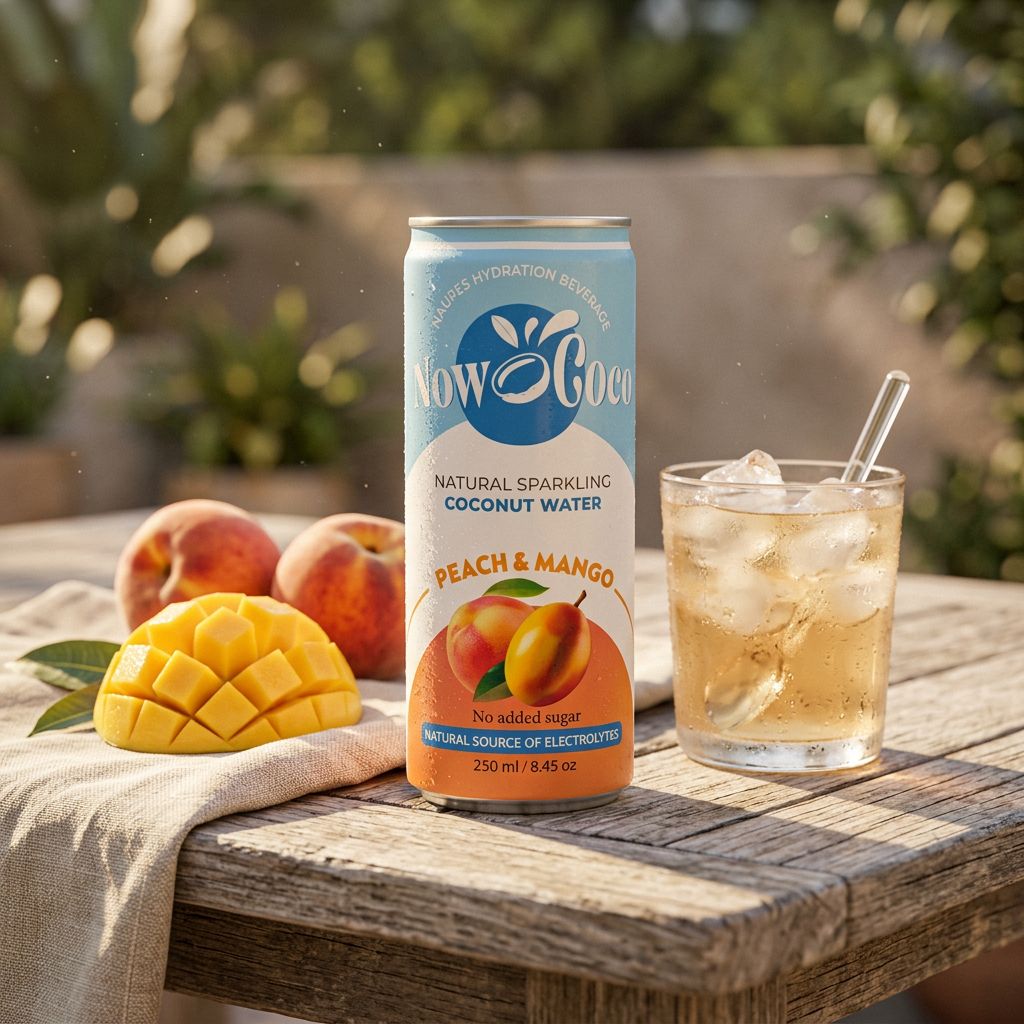 Now Coco Sparkling Coconut Water Peach & Mango