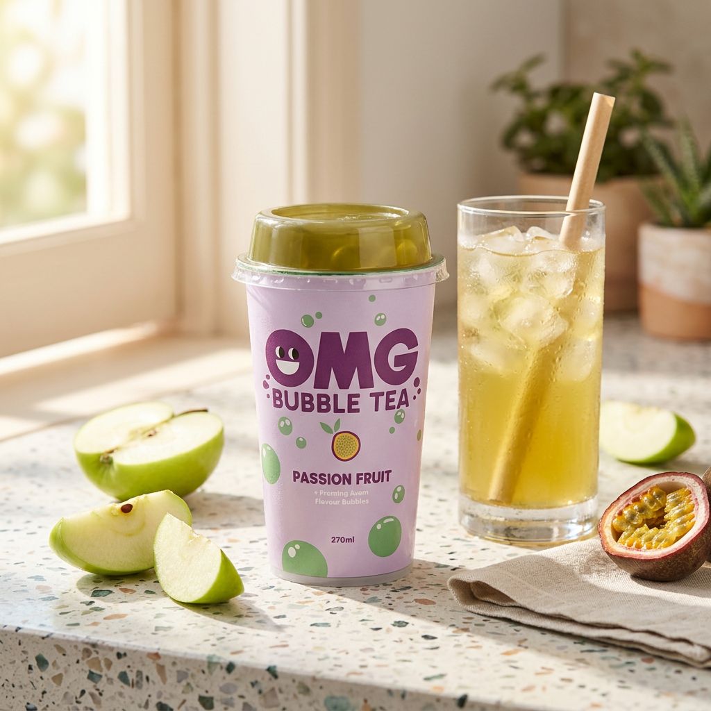 OMG Bubble Tea Passion Fruit Green Apple