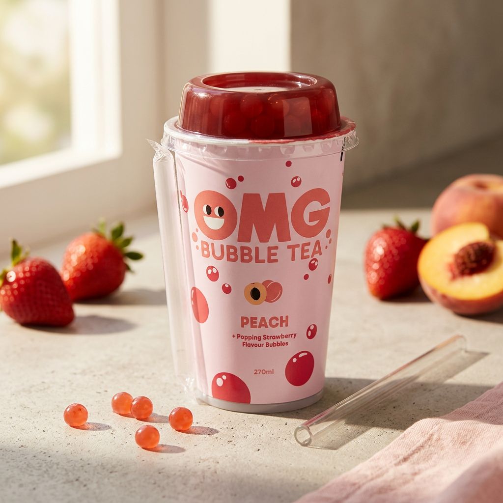OMG Bubble Tea Peach and Strawberry