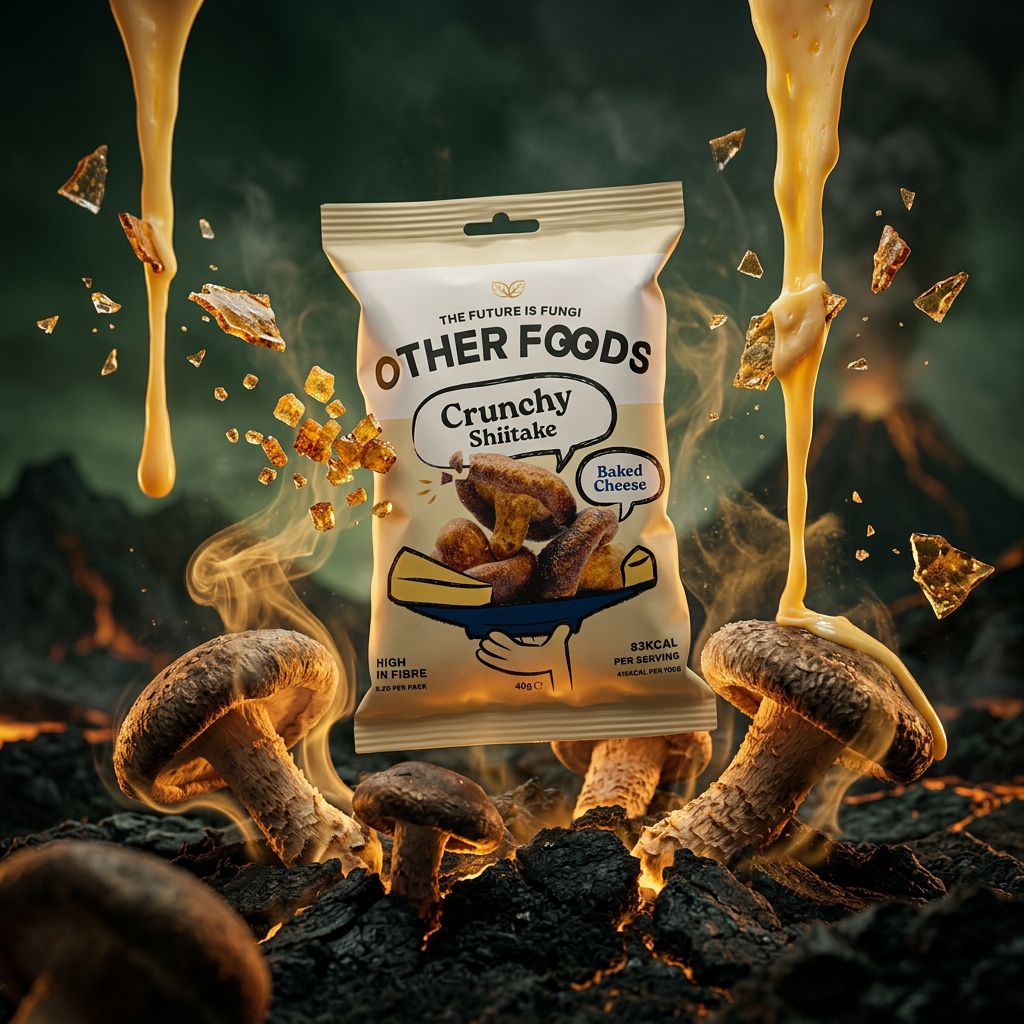 Other Foods Crunchy Shiitake Baked Cheese, snack premium cuit au four saveur umami, disponible sur My American Shop