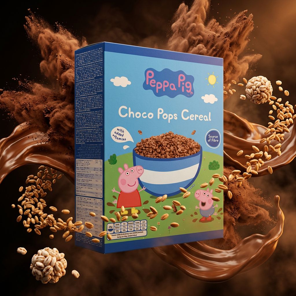 Peppa Pig Choco Pops céréales soufflées chocolat Honestly Good, petit-déjeuner américain disponible sur My American Shop