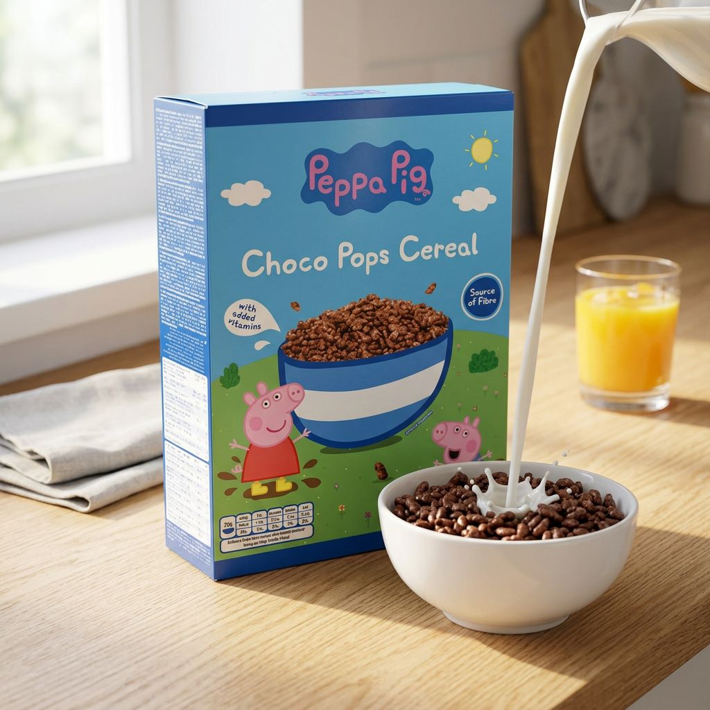 Peppa Pig Choco Pops céréales soufflées chocolat Honestly Good, petit-déjeuner américain disponible sur My American Shop