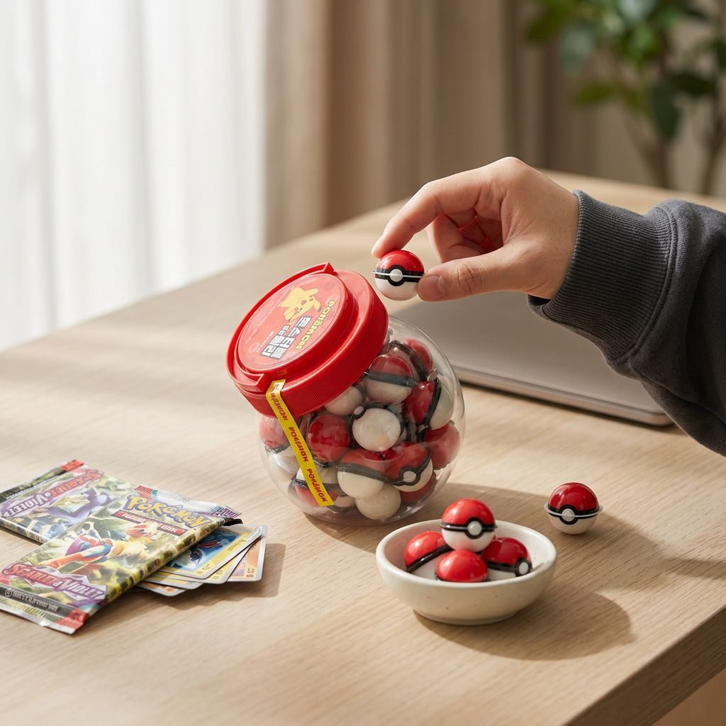 Pokemon Monster Ball Shape Jelly Red