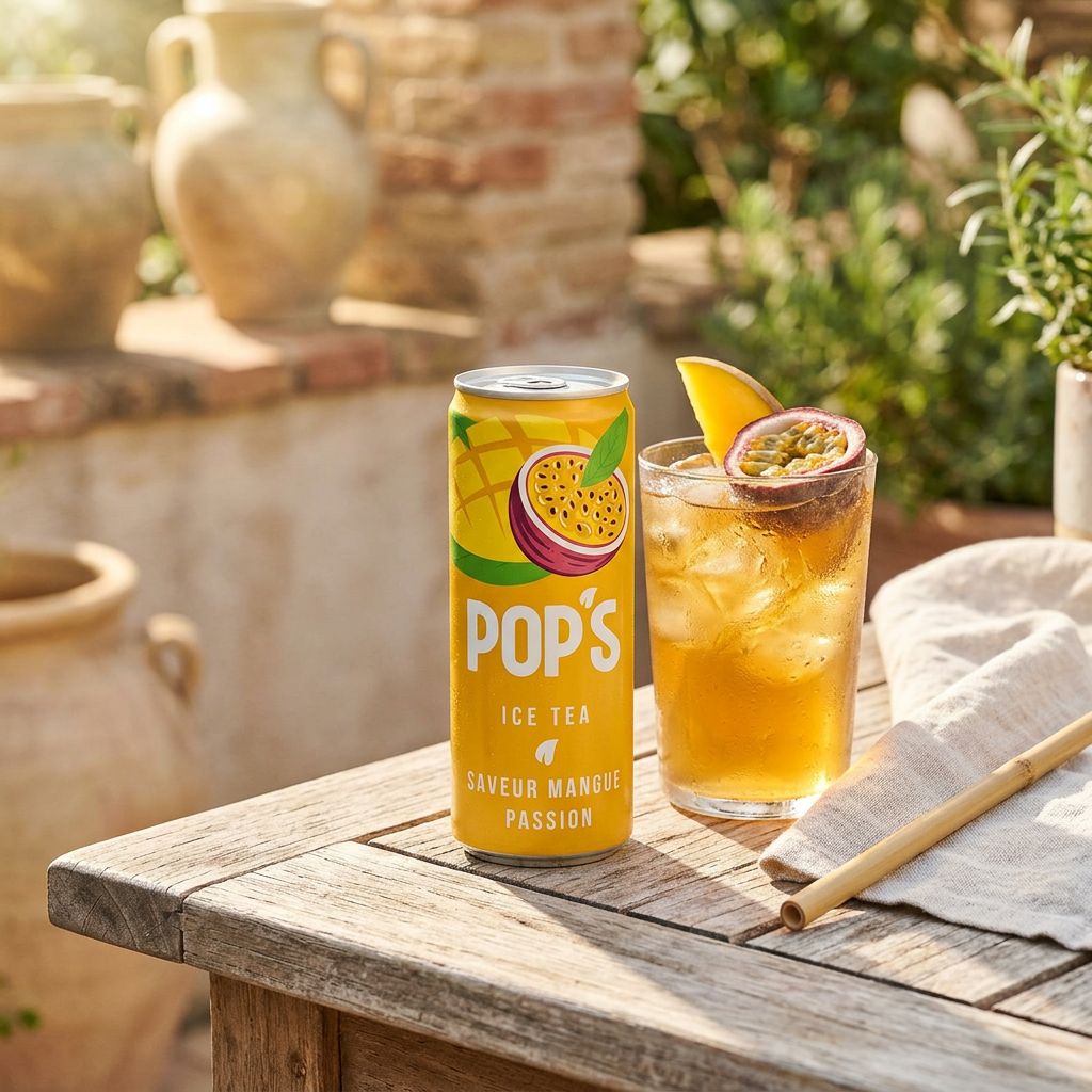 Pop's Ice Tea Mango Passion Fruit Can