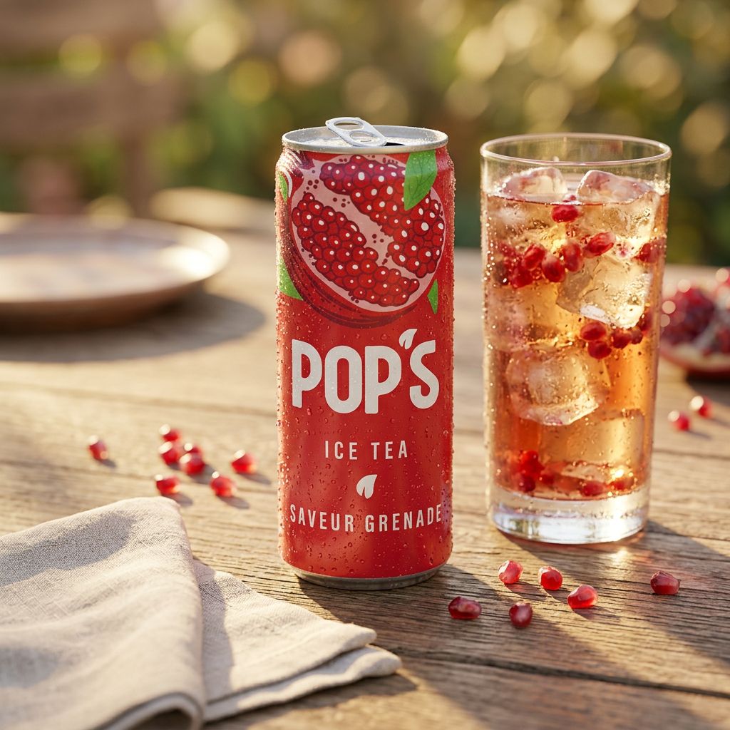 Pop's Ice Tea Pomegranate Can