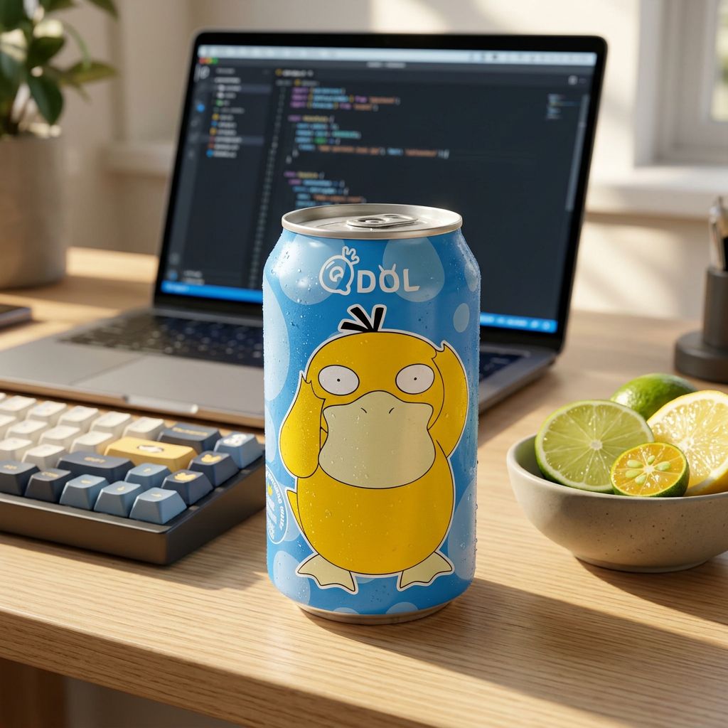 QDOL Pokemon Psyduck Citrus Flavoured Sparkling Water