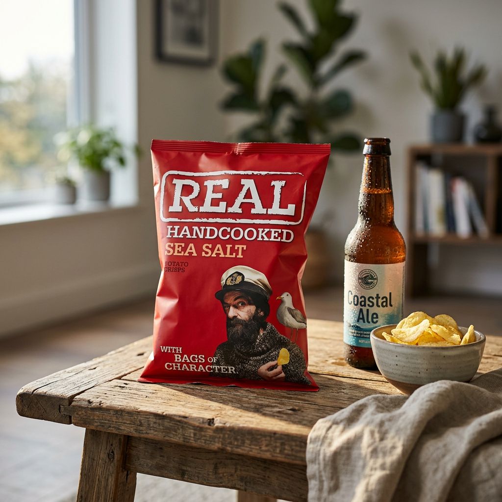 Chips Real Crisp Sea Salt, sel de mer, snack américain nature et croustillant, disponible sur My American Shop