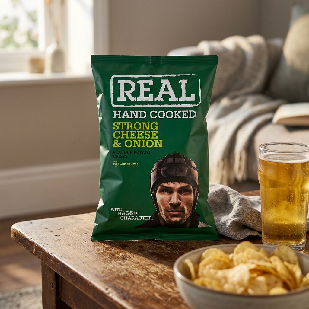 Chips Real Crisp Strong Cheese and Oignons, saveur fromage fort et oignon, snack américain intense, disponible sur My American Shop