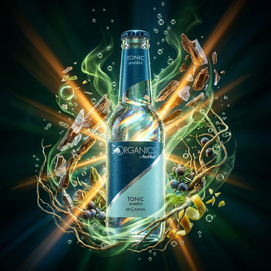 Red Bull Organics Tonic Water bio en bouteille en verre, importé, disponible sur My American Shop