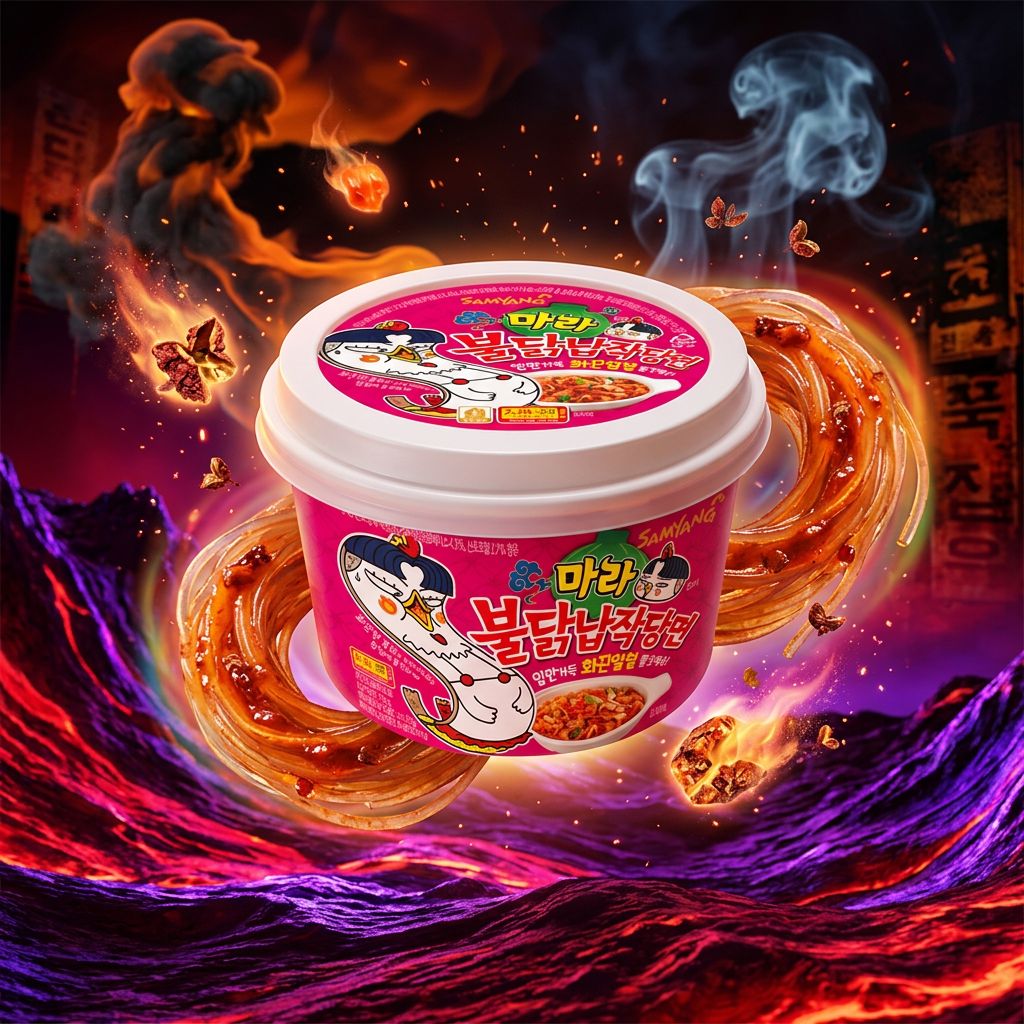 Samyang Buldak Dangmyeon Mala Spicy, vermicelles coréens piment habanero et poivre Sichuan, disponible sur My American Shop