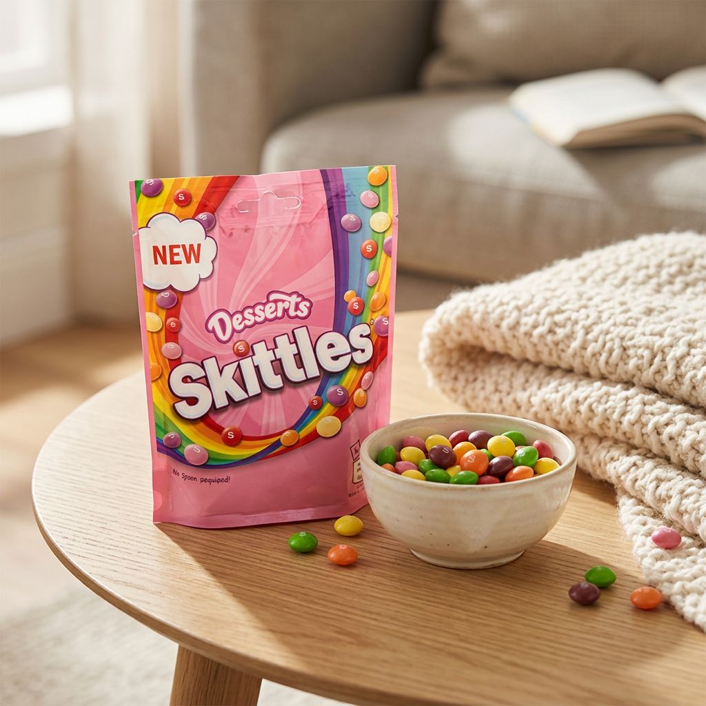 Skittles Desserts Pouch, sachet refermable de bonbons saveurs dessert importé des USA, disponible sur My American Shop