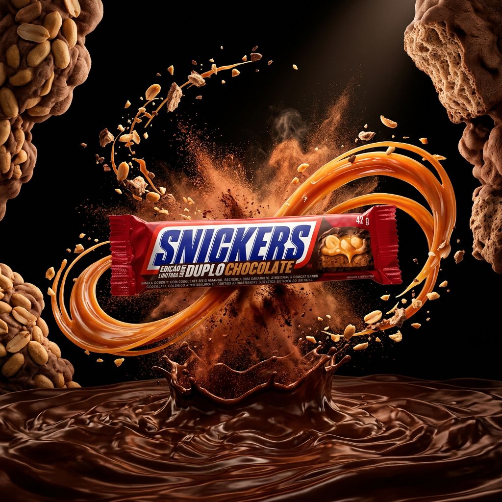 Snickers Double Chocolat, barre édition spéciale américaine intense caramel cacahuète, disponible sur My American Shop