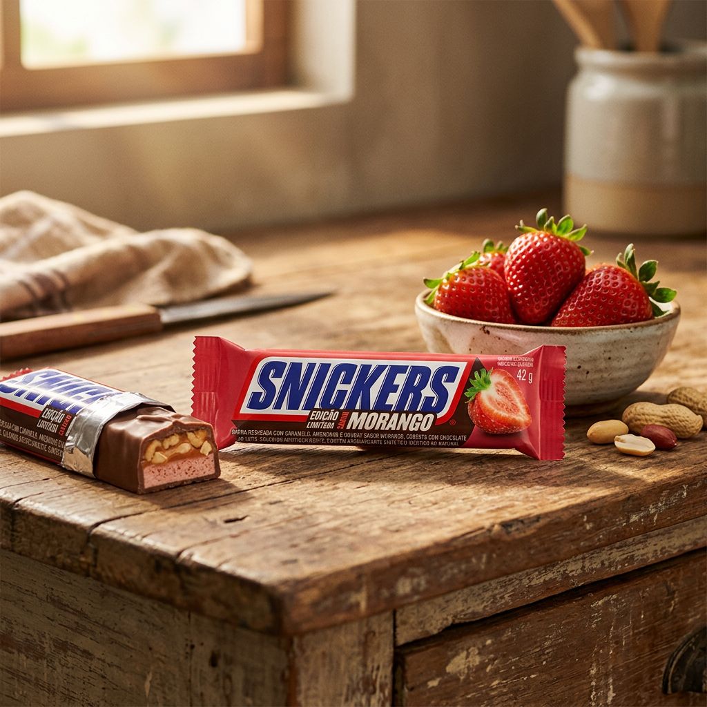 Snickers Strawberry, barre chocolatée arôme fraise edition americaine, disponible sur My American Shop