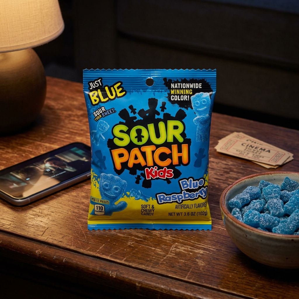 Sour Patch Kids Blue Raspberry, bonbon américain acidulé framboise bleue, importé des États-Unis, disponible sur My American Shop