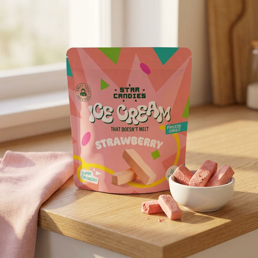 Star Candies Freeze-Dried Ice Cream Strawberry Small