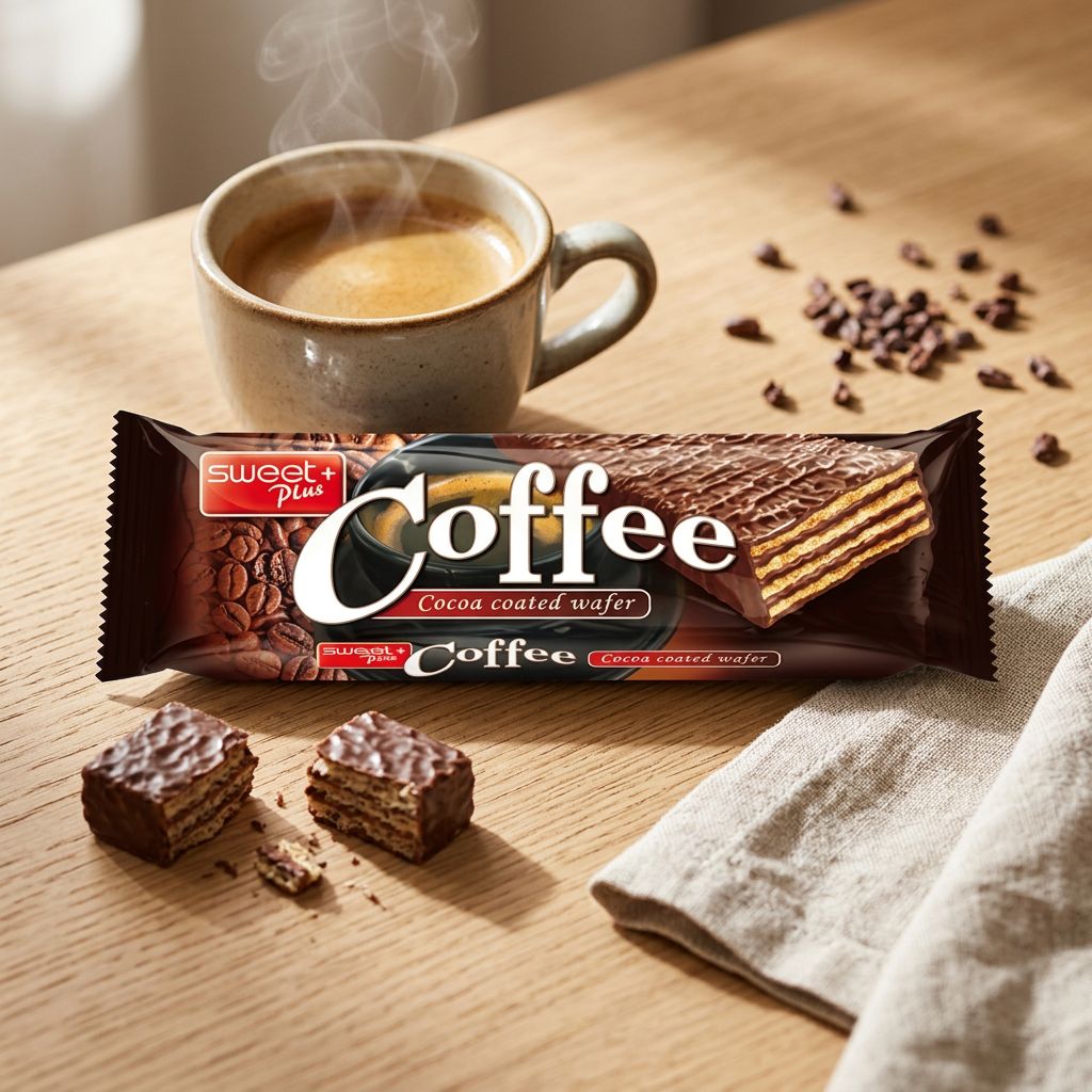 Sweet Plus Coffee Cocoa Coated Wafer