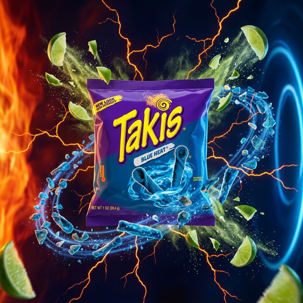 Takis Blue Heat Extra Small, chips roulées piment chili citron vert format mini, importées USA, disponible sur My American Shop