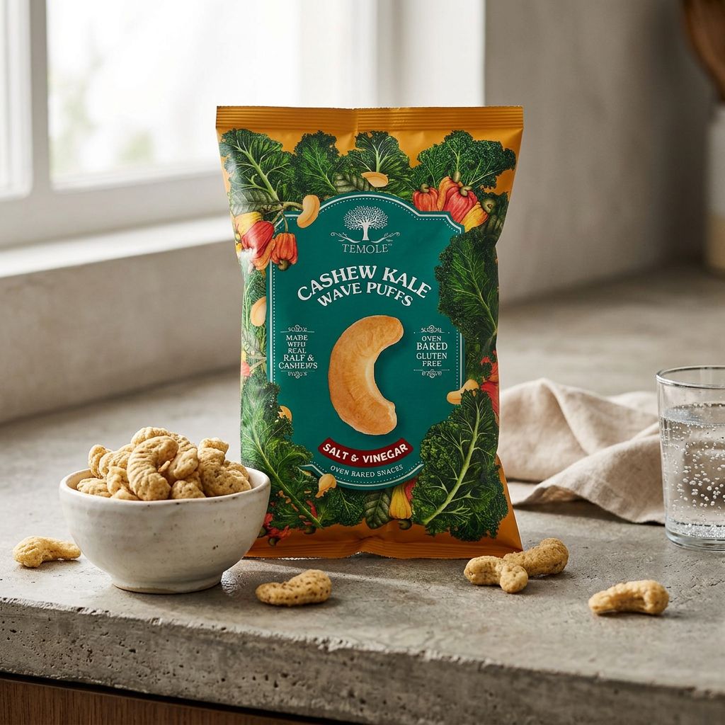 Temole Cashew Kale Wave Puffs Salt & Vinegar