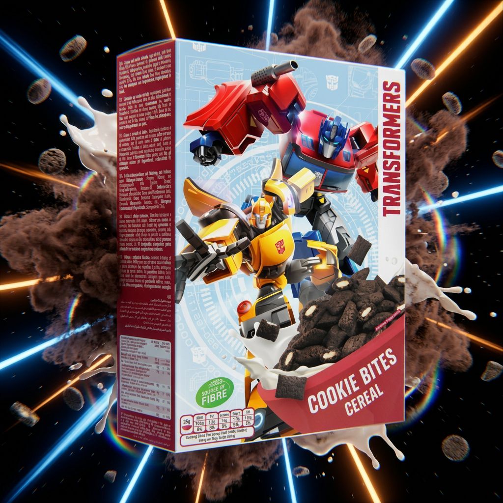 Transformers Cookie Bites Cereal, céréales cacao fourrées crème lait Honestly Good, importées USA, disponible sur My American Shop