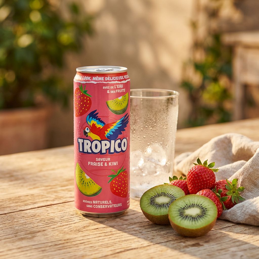 Canette Tropico Strawberry Kiwi, soft drink fraise-kiwi importé des USA, disponible sur My American Shop