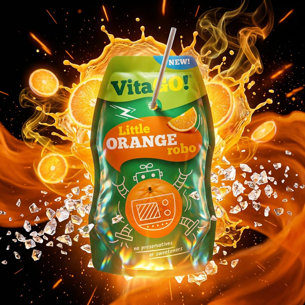 Vitago Orange, boisson fruitée à l'orange en bouteille, importée, disponible sur My American Shop