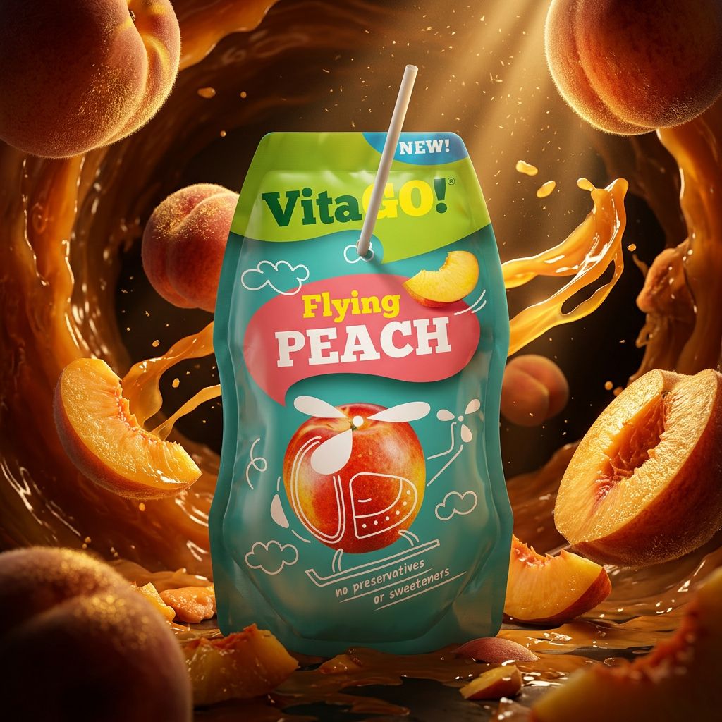 Vitago Peach, boisson fruitée à la pêche, disponible sur My American Shop