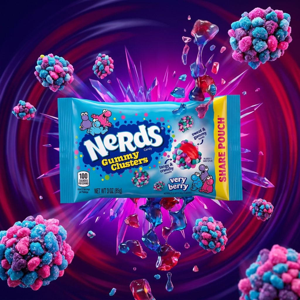 Nerds Gummy Clusters Very Berry, bonbons américains fruits rouges gummy et croustillants, importés des USA, disponible sur My American Shop
