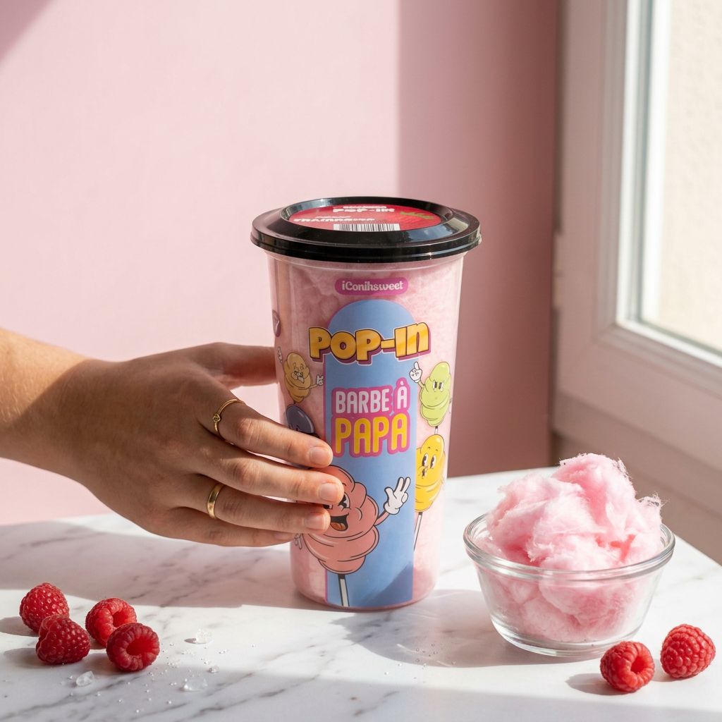 iConiksweet Pop In Cotton Candy Raspberry, barbe à papa framboise américaine prête à consommer, disponible sur My American Shop