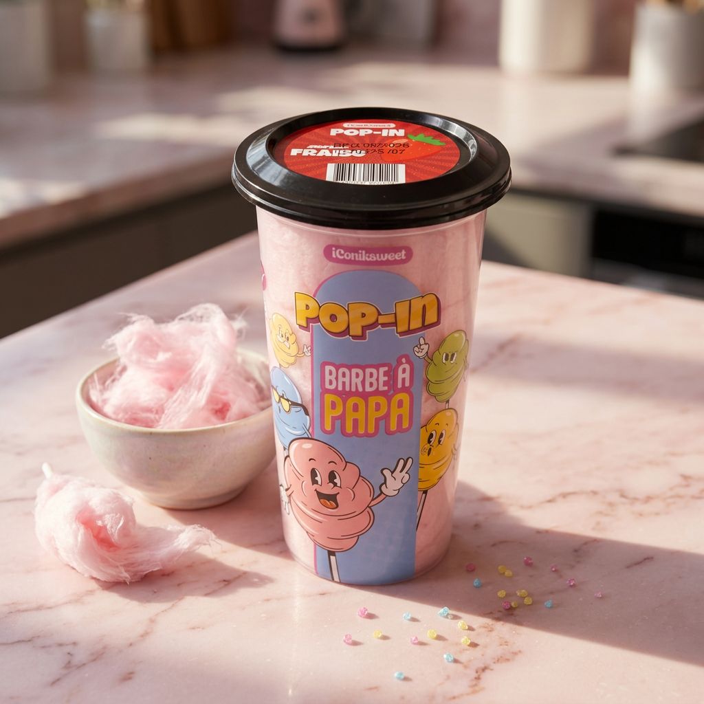 iConiksweet Pop In Cotton Candy Strawberry, barbe à papa américaine saveur fraise, disponible sur My American Shop