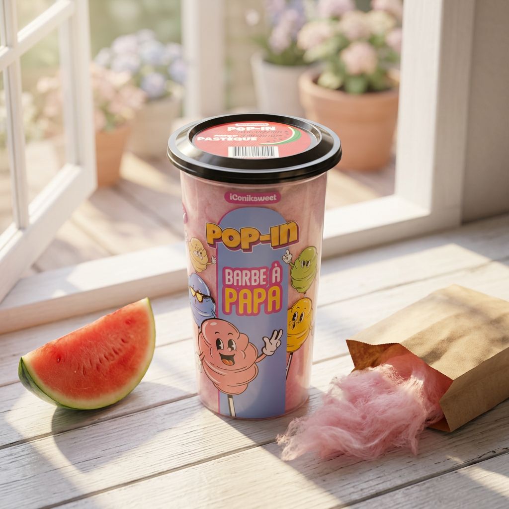 iConiksweet Pop In Cotton Candy Watermelon, barbe à papa pétillante saveur pastèque importée des USA, disponible sur My American Shop