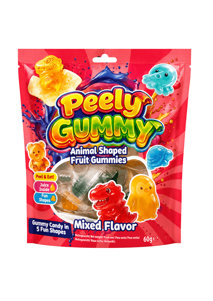 Peely Gummy Animal Shaped Fruit Gummies Mixed Flavor