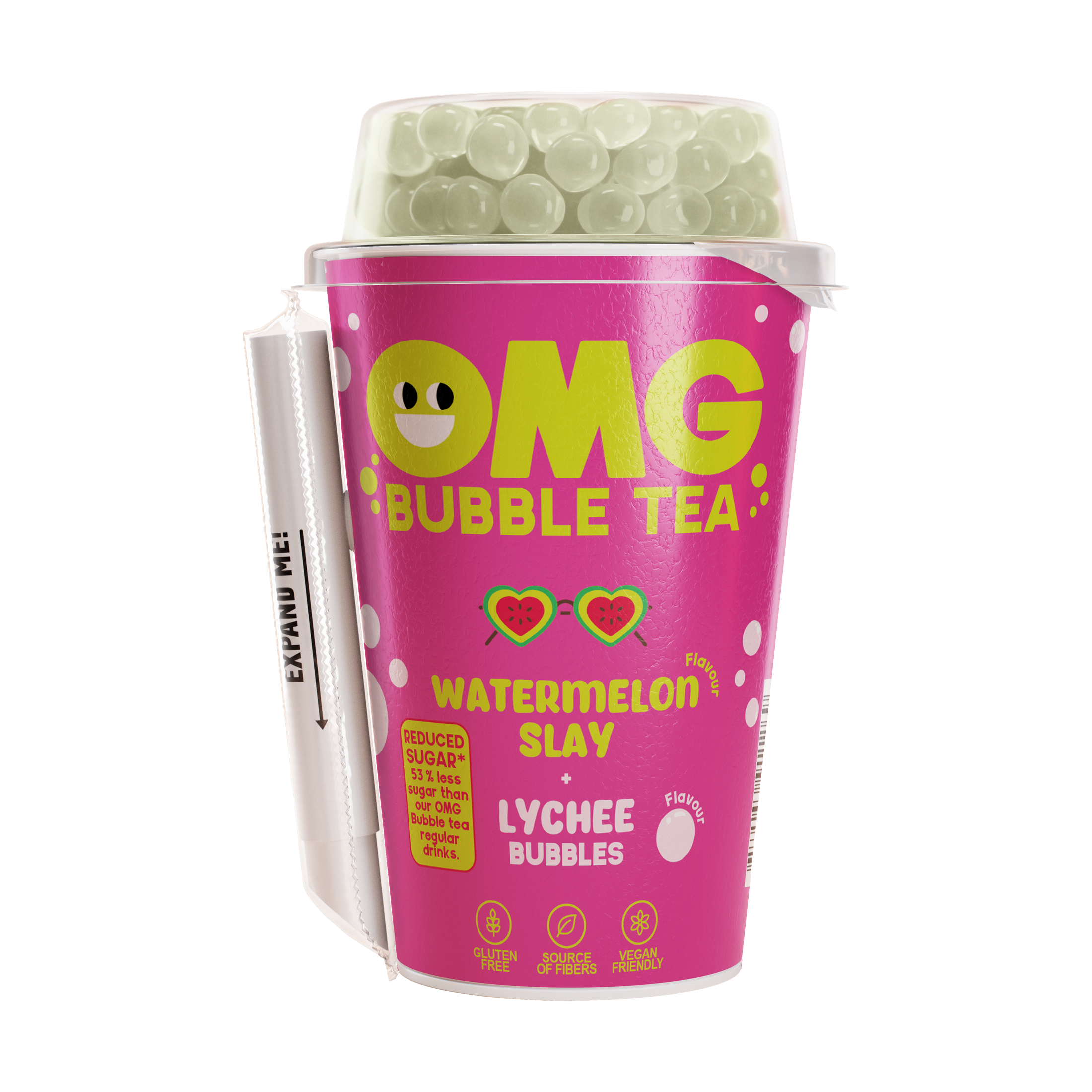 OMG Bubble Tea Watermelon and Lychee - My American Shop