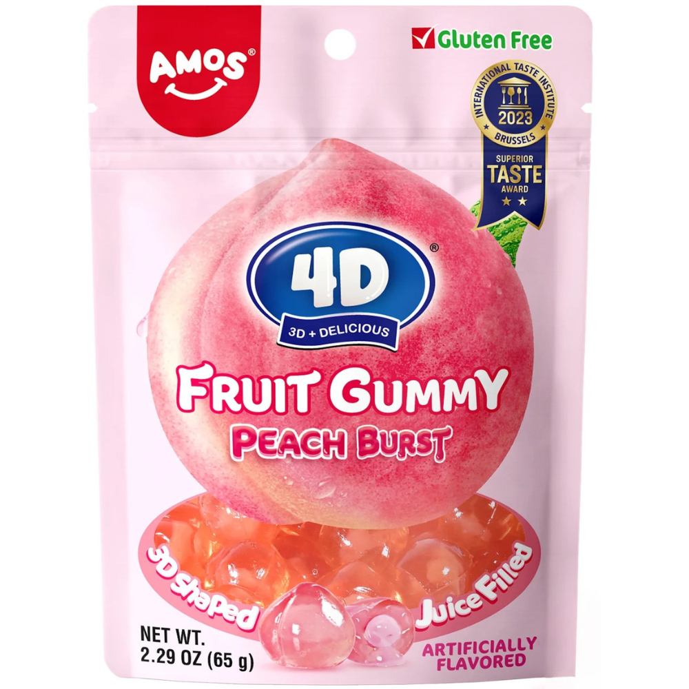 Amos 4D Fruit Gummy Peach - My American Shop