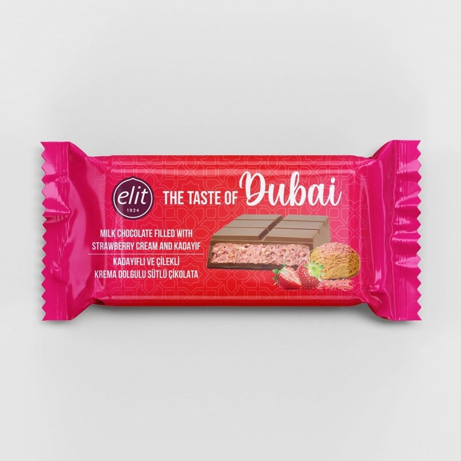Elit Dubai Milk Chocolate Strawberry Cream & Kadayif