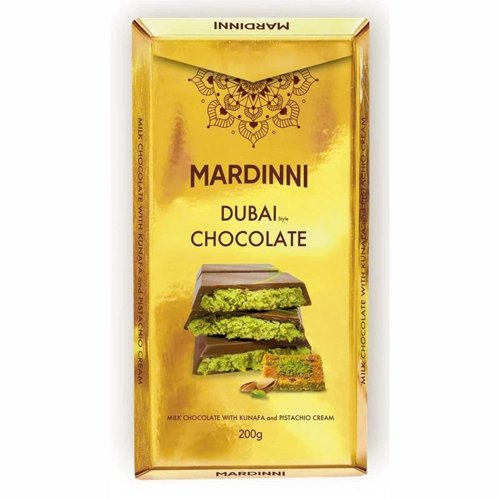 Mardinni Dubai Chocolate Kunafa Pistachio Cream, chocolat de Dubaï viral