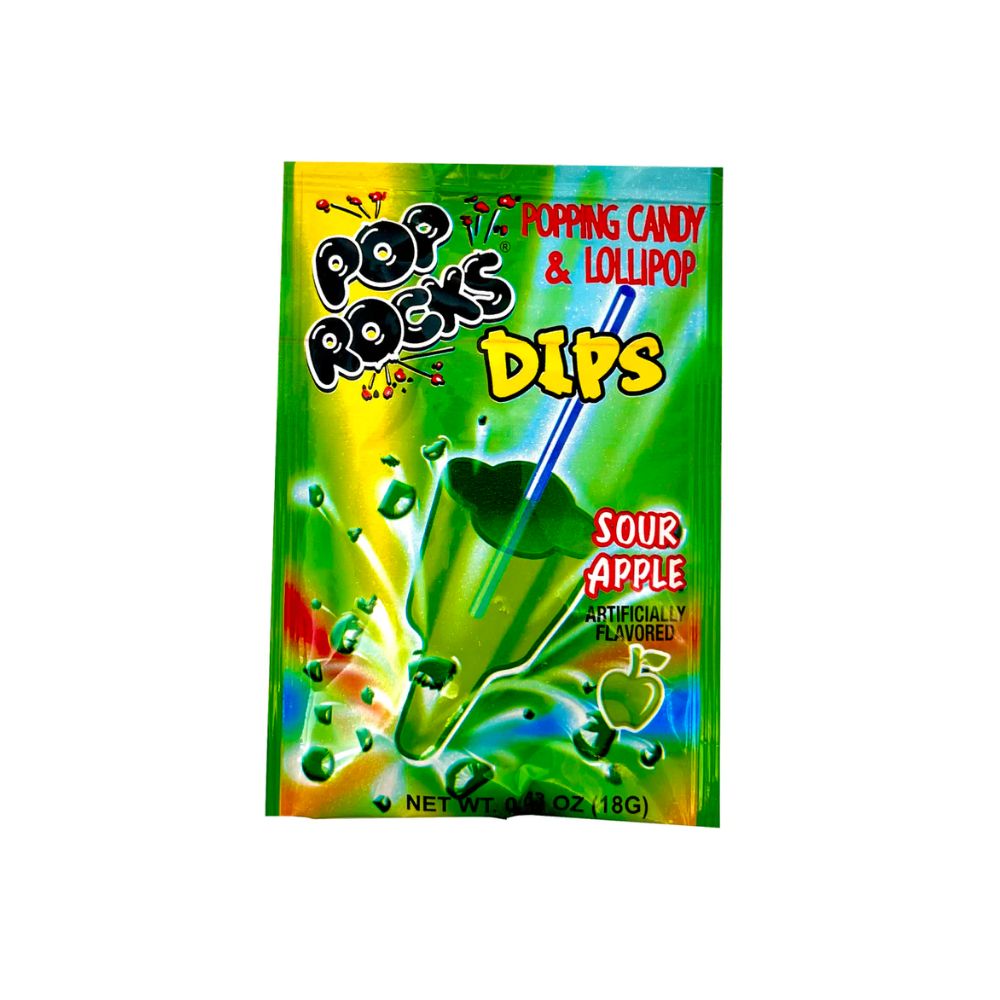 Pop Rocks Dips Popping Candy With Lollipop Sour Apple