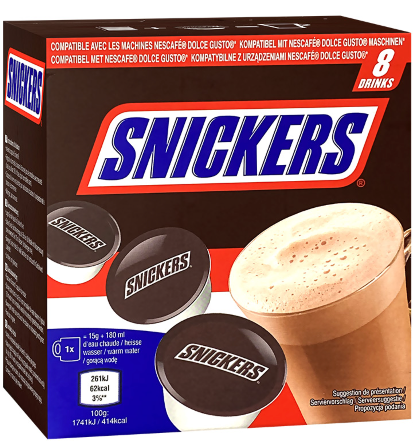 Nescaf Pods Dolce Gusto Snickers chez My American Shop