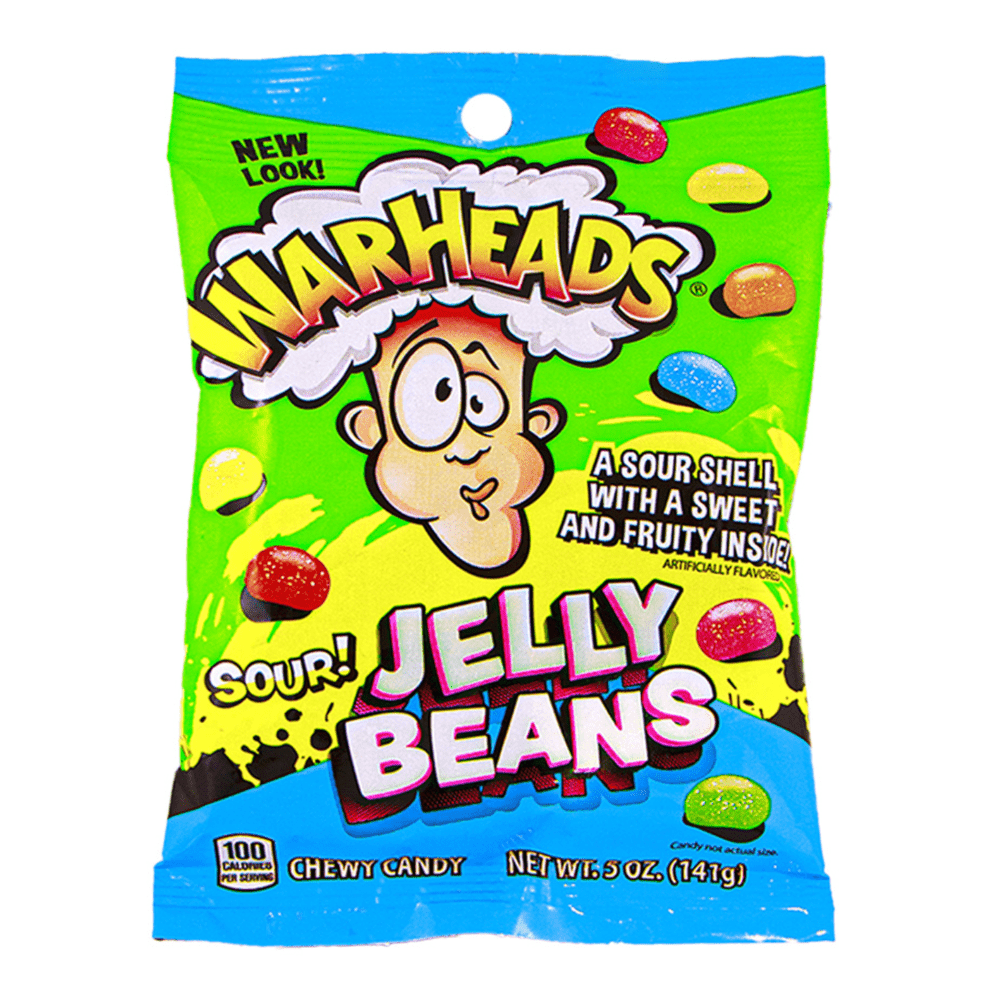 Warheads Sour Jelly Beans Peg Bag - My American Shop France
