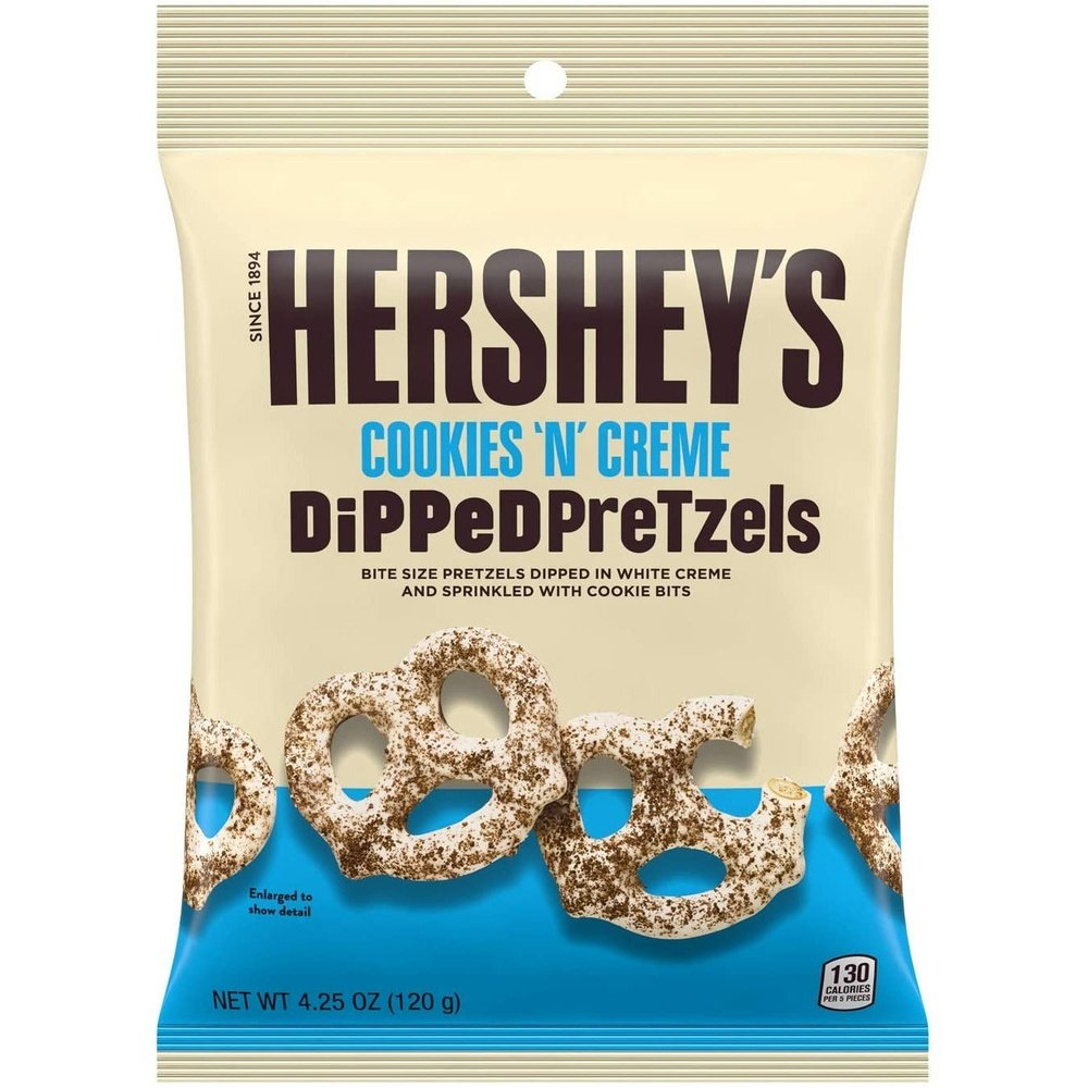HERSHEY'S BRETZEL ENROBAGE COOKIES AND CREME 120G - My American Shop