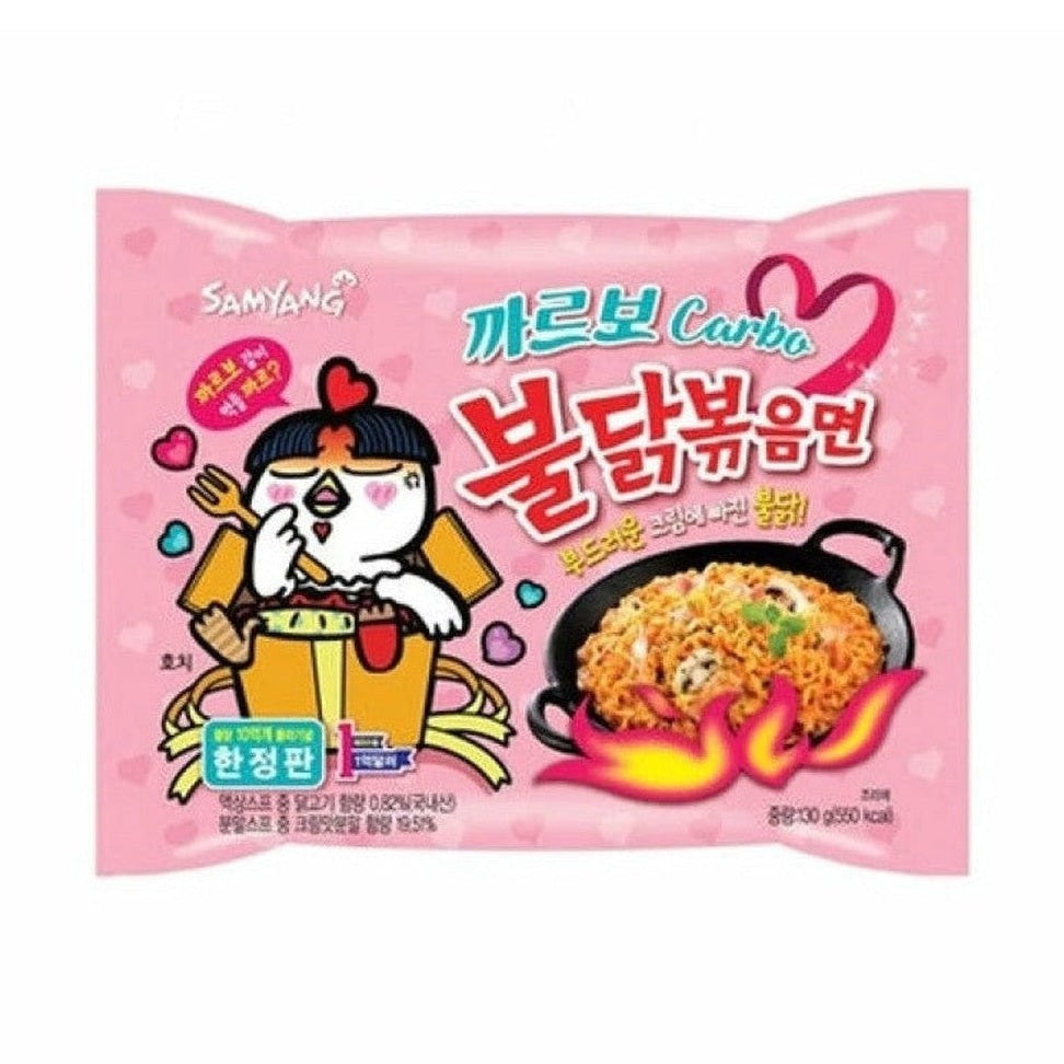 Samyang Ramen Hot Chicken Carbo : ramen coréen épicé poulet sauce fromage carbonara