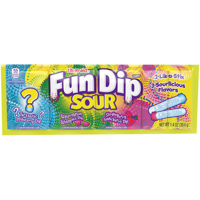 Wonka Fun Dip Sour Strawberry Watermelon and Mystery